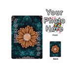 Beautiful Paradise Chrysanthemum of Orange and Aqua Playing Cards 54 (Mini)  Front - Joker1