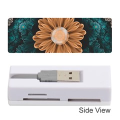 Beautiful Paradise Chrysanthemum of Orange and Aqua Memory Card Reader (Stick) 