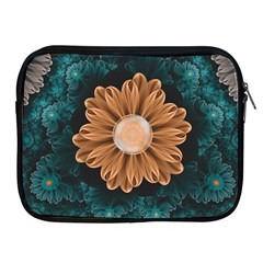 Beautiful Paradise Chrysanthemum of Orange and Aqua Apple iPad 2/3/4 Zipper Cases