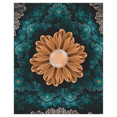 Beautiful Paradise Chrysanthemum of Orange and Aqua Drawstring Bag (Small)