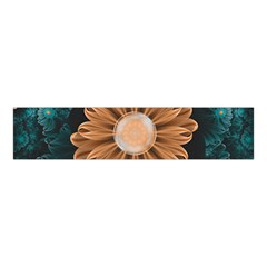 Beautiful Paradise Chrysanthemum of Orange and Aqua Velvet Scrunchie