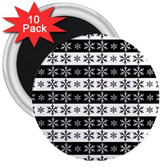 Snowflakes - Christmas pattern 3  Magnets (10 pack) 