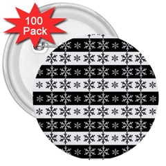 Snowflakes - Christmas Pattern 3  Buttons (100 Pack)  by Valentinaart