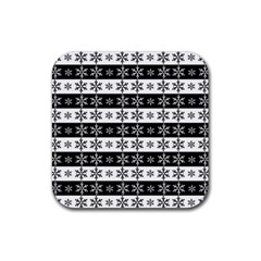 Snowflakes - Christmas pattern Rubber Coaster (Square) 