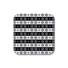 Snowflakes - Christmas pattern Rubber Square Coaster (4 pack) 