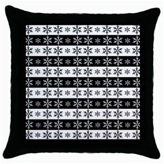 Snowflakes - Christmas pattern Throw Pillow Case (Black)