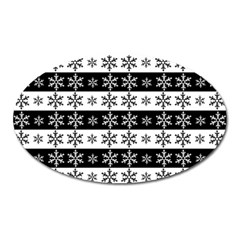 Snowflakes - Christmas pattern Oval Magnet