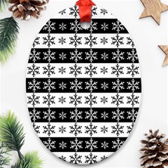 Snowflakes - Christmas pattern Oval Ornament (Two Sides)