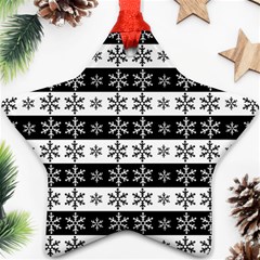 Snowflakes - Christmas pattern Star Ornament (Two Sides)