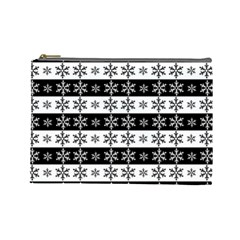 Snowflakes - Christmas Pattern Cosmetic Bag (large)  by Valentinaart