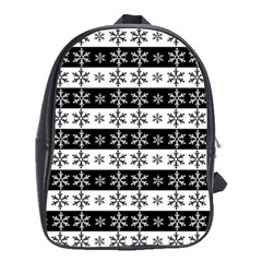 Snowflakes - Christmas pattern School Bag (Large)