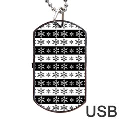 Snowflakes - Christmas pattern Dog Tag USB Flash (One Side)