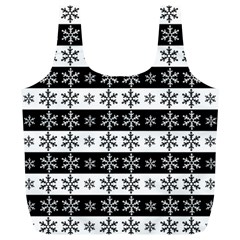 Snowflakes - Christmas pattern Full Print Recycle Bags (L) 