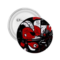 Red Black And White Abstraction 2 25  Buttons by Valentinaart