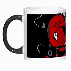 Red Black And White Abstraction Morph Mugs by Valentinaart