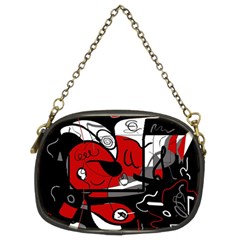 Red Black And White Abstraction Chain Purses (two Sides)  by Valentinaart