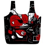 Red black and white abstraction Full Print Recycle Bags (L)  Front