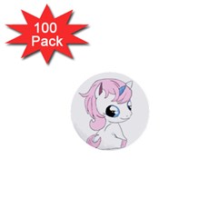 Baby Unicorn 1  Mini Buttons (100 Pack)  by Valentinaart