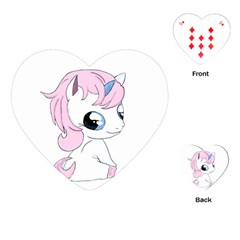 Baby Unicorn Playing Cards (heart)  by Valentinaart