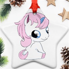 Baby Unicorn Star Ornament (two Sides) by Valentinaart