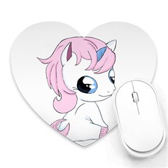 Baby Unicorn Heart Mousepads by Valentinaart