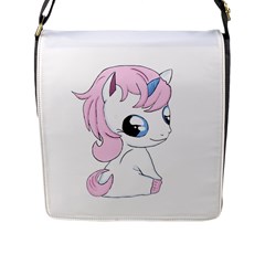 Baby Unicorn Flap Messenger Bag (l)  by Valentinaart