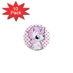 Baby Unicorn 1  Mini Magnet (10 Pack)  by Valentinaart