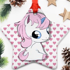 Baby Unicorn Star Ornament (two Sides) by Valentinaart