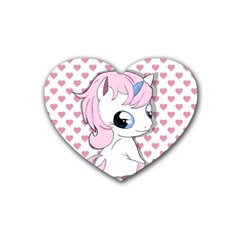 Baby Unicorn Heart Coaster (4 Pack)  by Valentinaart