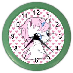 Baby Unicorn Color Wall Clocks by Valentinaart