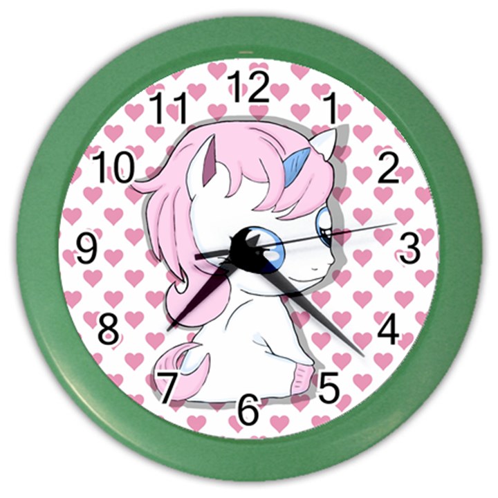 Baby unicorn Color Wall Clocks