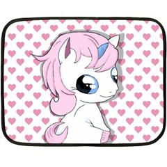 Baby Unicorn Double Sided Fleece Blanket (mini)  by Valentinaart