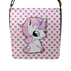 Baby Unicorn Flap Messenger Bag (l)  by Valentinaart