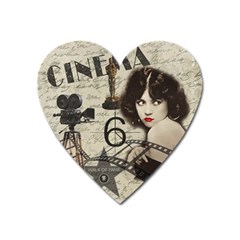 Vintage Cinema Heart Magnet