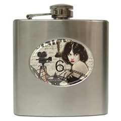 Vintage Cinema Hip Flask (6 Oz) by Valentinaart