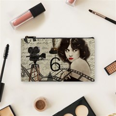 Vintage Cinema Cosmetic Bag (small)  by Valentinaart