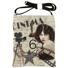 Vintage Cinema Shoulder Sling Bags by Valentinaart