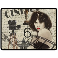 Vintage Cinema Fleece Blanket (large)  by Valentinaart