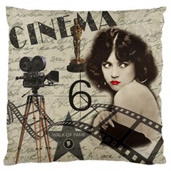 Vintage Cinema Large Cushion Case (one Side) by Valentinaart