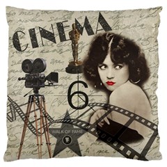 Vintage Cinema Large Flano Cushion Case (two Sides) by Valentinaart