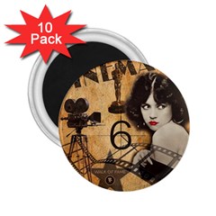 Vintage Cinema 2 25  Magnets (10 Pack)  by Valentinaart