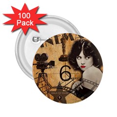 Vintage Cinema 2 25  Buttons (100 Pack)  by Valentinaart