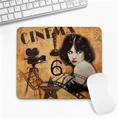 Vintage Cinema Large Mousepads by Valentinaart