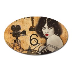 Vintage Cinema Oval Magnet by Valentinaart