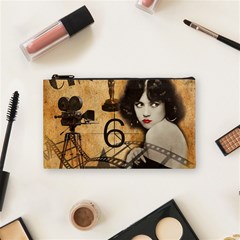 Vintage Cinema Cosmetic Bag (small)  by Valentinaart