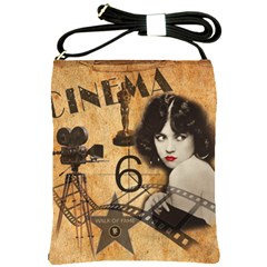 Vintage Cinema Shoulder Sling Bags by Valentinaart