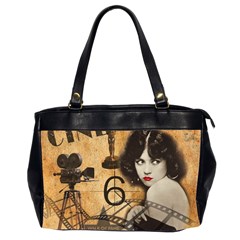 Vintage Cinema Office Handbags (2 Sides)  by Valentinaart