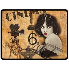 Vintage Cinema Fleece Blanket (large)  by Valentinaart