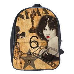 Vintage Cinema School Bag (xl) by Valentinaart