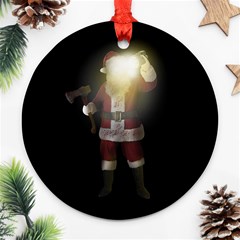 Santa Killer Ornament (round) by Valentinaart